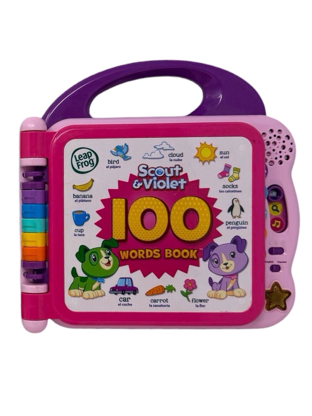 Leapfrog 100 Words Educational Interactive Book Teaches English & Spanish EUC